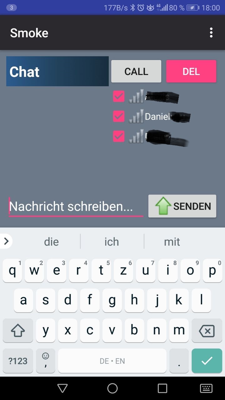 Screenshot der Benutzeroberfläche