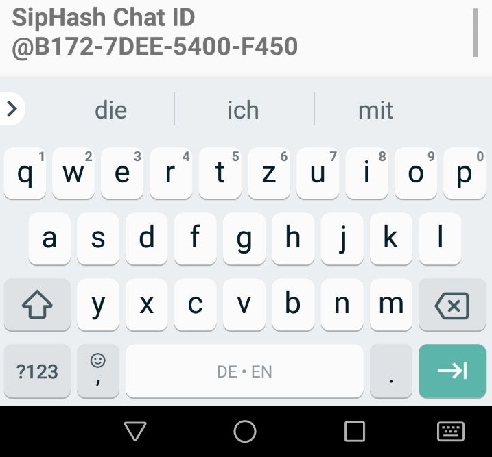 Screenshot SIP HASH-ID