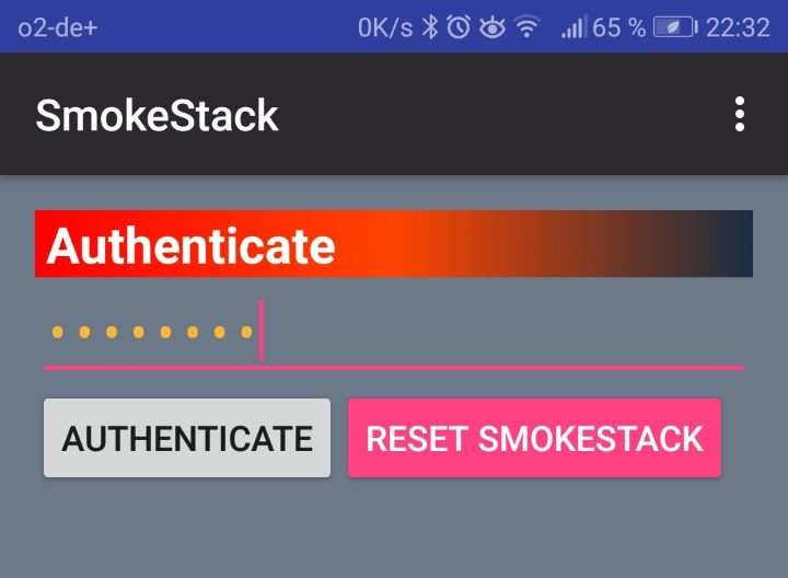 Screenshot SmokeStack Messenger Server: Authenticate